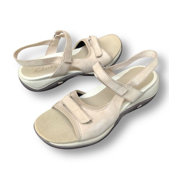 Clarks Women’s Size 8 Springers Beige Strap Comfort Leather Sandals - Picture 13 of 13